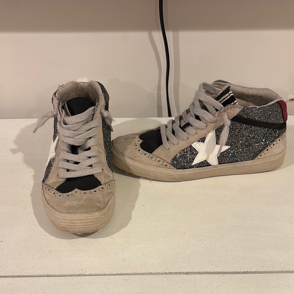ShuShop Black Glitter High-Top Sneakers
